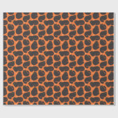 Retro-Schwarze Katze in Orange Geschenkpapier (Flach)