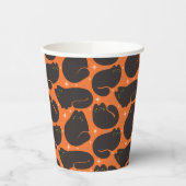 Retro-Schwarze Katze in Orange Pappbecher (Links)