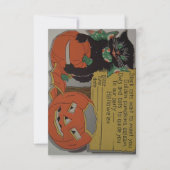 Retro schwarze Katzen-Halloween-Party-Einladung Einladung (Vorderseite)