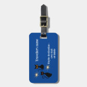 Retro schwarze Katzen mit Sternexplosion - bearbei Gepäckanhänger (Vorderseite vertikal)