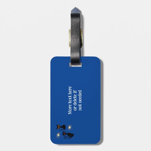 Retro schwarze Katzen mit Sternexplosion - bearbei Gepäckanhänger (Rückseite vertikal)