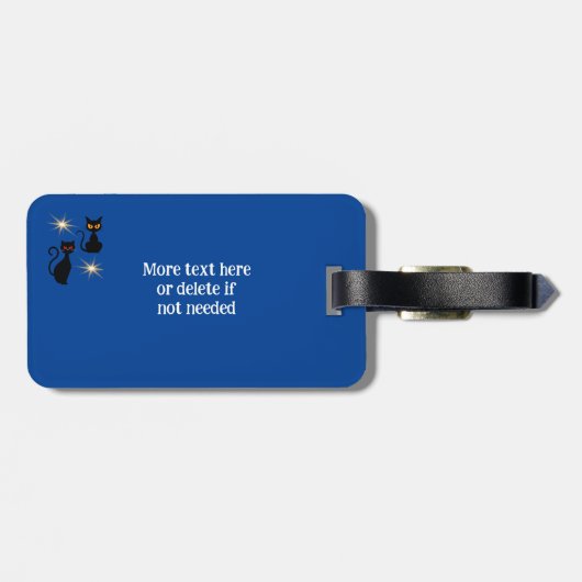 Retro schwarze Katzen mit Sternexplosion - bearbei Gepäckanhänger (Rückseite horizontal)