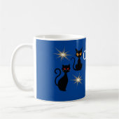 Retro schwarze Katzen mit Sternexplosion - bearbei Kaffeetasse (Links)