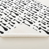 Retro schwarze Katzen-Silhouette-atomarmuster Sherpadecke (3/4)