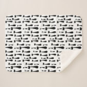 Retro schwarze Katzen-Silhouette-atomarmuster Sherpadecke (Vorderseite (Horizontal))