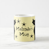 Retro Schwarze Katzen, sonntagelb Kaffeetasse (Mittel)