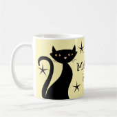Retro Schwarze Katzen, sonntagelb Kaffeetasse (Links)
