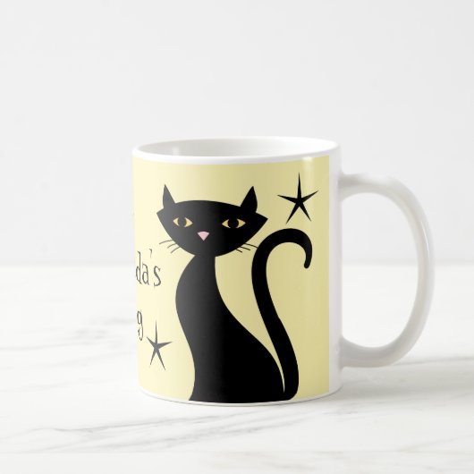 Retro Schwarze Katzen, sonntagelb Kaffeetasse (Rechts)