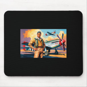Retro Schwarze Luftwaffenangehörige Schwarze Gesch Mousepad