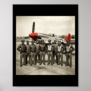Retro Schwarze Luftwaffenpiloten schwarze Geschich Poster