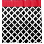 Retro schwarze u. weiße Rot-Grenze des Duschvorhang (Vorderseite)