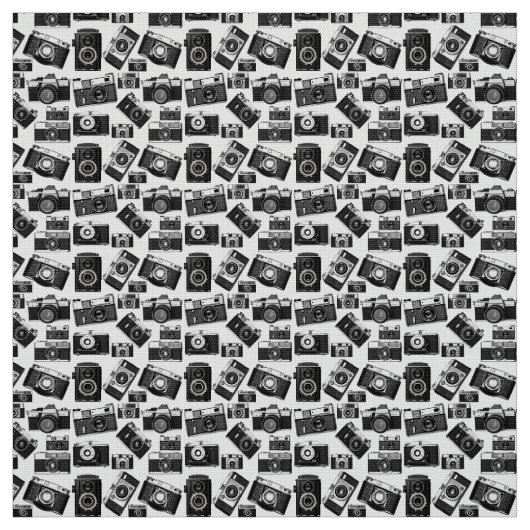 RETRO-SCHWARZE UND WEISSE FOTOGRAFISCHE KAMERAS-MO STOFF (Muster)