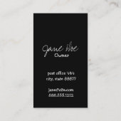 Retro schwarze Visitenkarte (Rückseite)