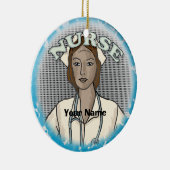 Retro schwarze weibliche Krankenschwester Keramik Ornament (Rechts)