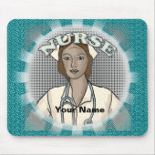 Retro schwarze weibliche Krankenschwester Mousepad (Vorne)