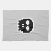 Retro schwarzer 8-Bitschädel Handtuch (Horizontal)
