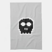 Retro schwarzer 8-Bitschädel Handtuch (Vertikal)