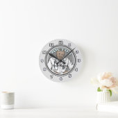 Retro schwarzer männlicher Arzt Runde Wanduhr (Zuhause)