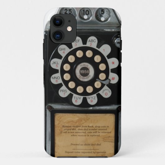 Retro schwarzer Münztelefonkasten Case-Mate iPhone Hülle (Rückseite)