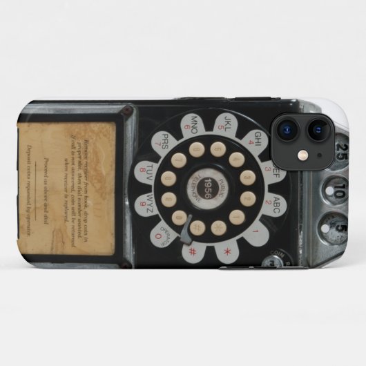 Retro schwarzer Münztelefonkasten Case-Mate iPhone Hülle (Rückseite (Horizontal))
