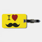 Retro schwarzer Schnurrbart Liebe der Lenkstange I Gepäckanhänger (Rückseite horizontal)