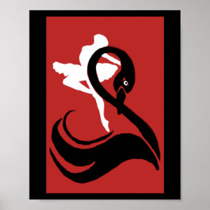 Retro Schwarzer Schwan Poster