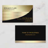 Retro schwarzes Goldmetallfinanziellberufliches Visitenkarte (Vorne/Hinten)