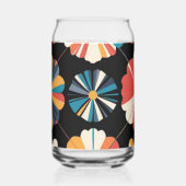 Retro Schwarzes Regenbogen geometrisches Blumenmus Dosenglas (Vorderseite)