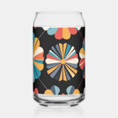 Retro Schwarzes Regenbogen geometrisches Blumenmus Dosenglas (Rückseite)