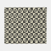Retro Schwarzes u. TAN-Muster Fleecedecke (Vorderseite (Horizontal))