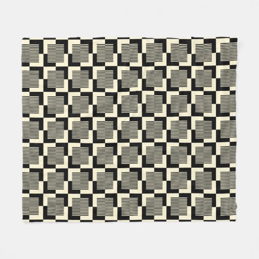 Retro Schwarzes u. TAN-Muster Fleecedecke (Vorderseite (Horizontal))
