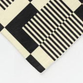 Retro Schwarzes u. TAN-Muster Fleecedecke (Ecke)