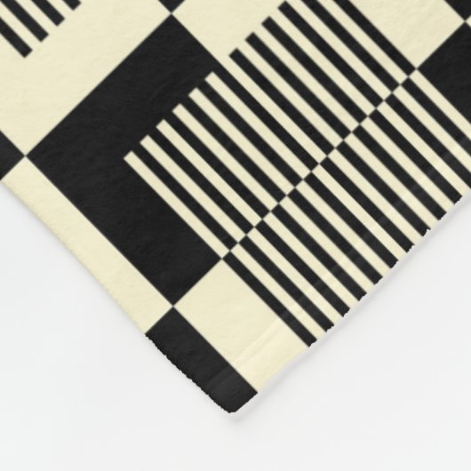 Retro Schwarzes u. TAN-Muster Fleecedecke (Ecke)
