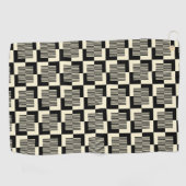 Retro Schwarzes u. TAN-Muster Golfhandtuch (Horizontal)