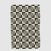 Retro Schwarzes u. TAN-Muster Golfhandtuch (Vorderseite)