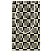 Retro Schwarzes u. TAN-Muster Kleine Geschenktüte (Vorderseite)