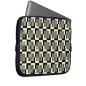 Retro Schwarzes u. TAN-Muster Laptopschutzhülle (Vorne Rechts)