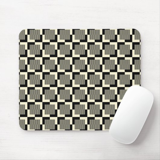 Retro Schwarzes u. TAN-Muster Mousepad (Mit Mouse)
