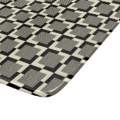 Retro Schwarzes u. TAN-Muster Schneidebrett (Ecke)