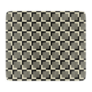 Retro Schwarzes u. TAN-Muster Schneidebrett