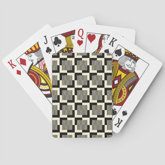Retro Schwarzes u. TAN-Muster Spielkarten (Rückseite)