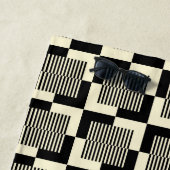 Retro Schwarzes u. TAN-Muster Strandtuch (Beispiel)