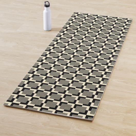 Retro Schwarzes u. TAN-Muster Yogamatte (Beispiel)