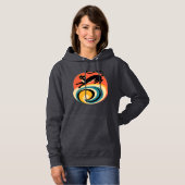 Retro-Schwarzkatzenkunst Hoodie (Vorne ganz)
