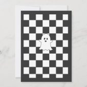 Retro-Schwarzweiß-Boos und Booze-Halloween-Party Einladung (Rückseite)