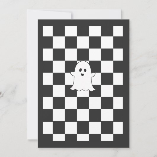 Retro-Schwarzweiß-Boos und Booze-Halloween-Party Einladung (Rückseite)