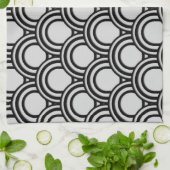 Retro Schwarzweiss-Kunst-Deko-abstraktes Muster Handtuch (Gefaltet)