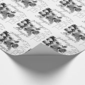 Retro Schwarzweiss-Monogramm des Schutzengels Geschenkpapier (Ecke)