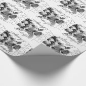 Retro Schwarzweiss-Monogramm des Schutzengels Geschenkpapier (Ecke)