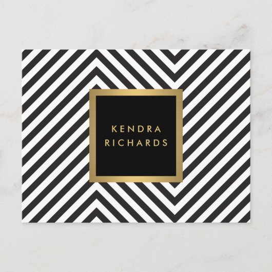 Retro Schwarzweiss-Muster-bezauberndes Postkarte (Vorderseite)